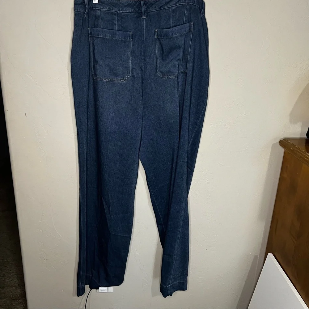 Lane Bryant Mid Rise Classic Fit Wide Leg Viscose Lyocel Long Tall Trouser Jeans